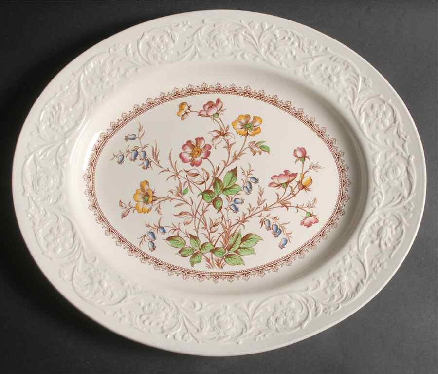 Wild Rose 16" Oval Serving Platter by Booths-1