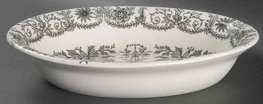 Lahore Black 10" Oval Vegetable Bowl by T & R Boote-1