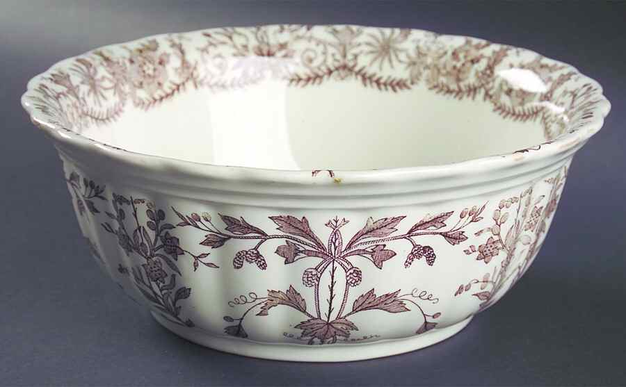 Lahore Brown (Brown Flowers) 8" Round Vegetable Bowl by T & R Boote-1