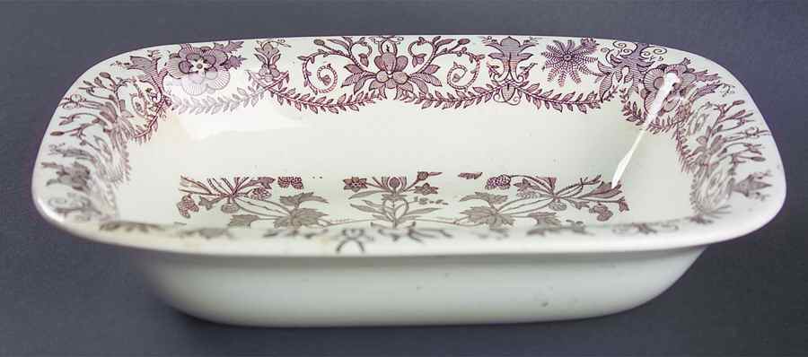 Lahore Brown (Brown Flowers) 9" Oval Vegetable Bowl by T & R Boote-1