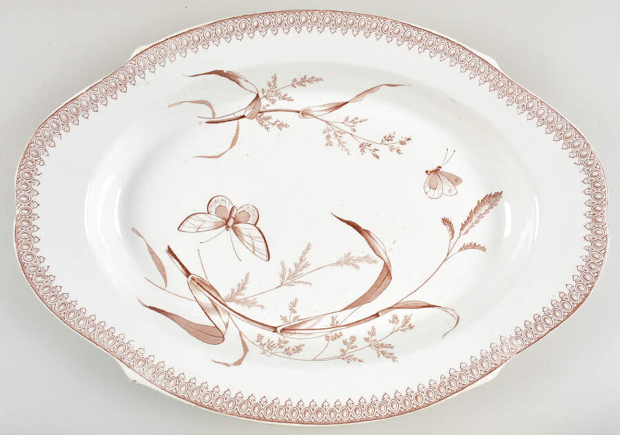 Summer Time Brown 18" Rectangular Serving Platter by T & R Boote-1