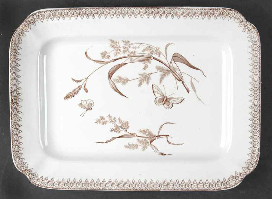 Summer Time Brown 12" Rectangular Serving Platter by T & R Boote-1
