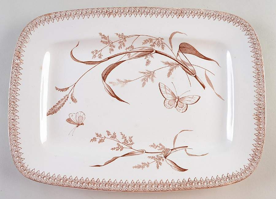 Summer Time Brown 13" Rectangular Serving Platter by T & R Boote-1