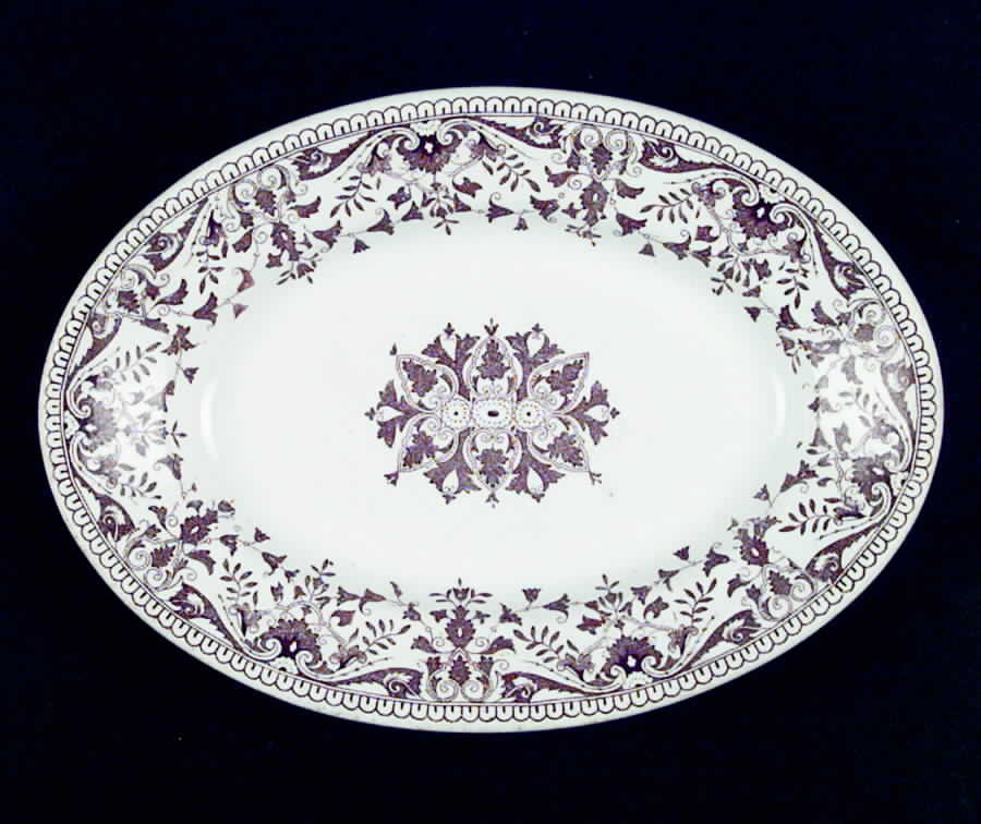 Tournay Brown 11" Oval Serving Platter by T & R Boote-1