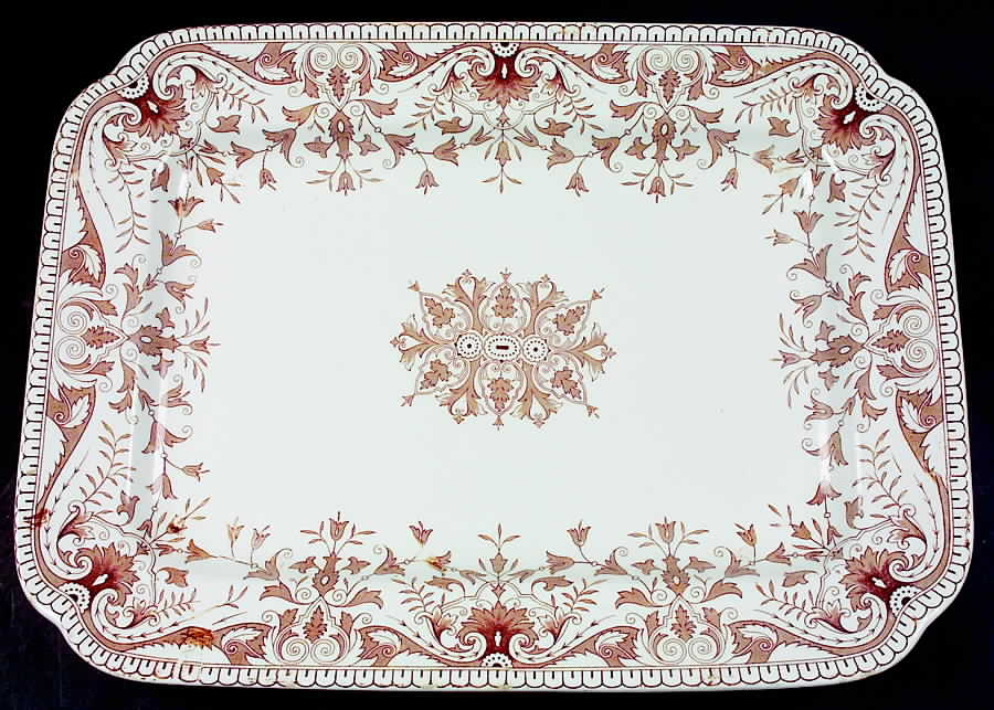 Tournay Brown 16" Rectangular Serving Platter by T & R Boote-1