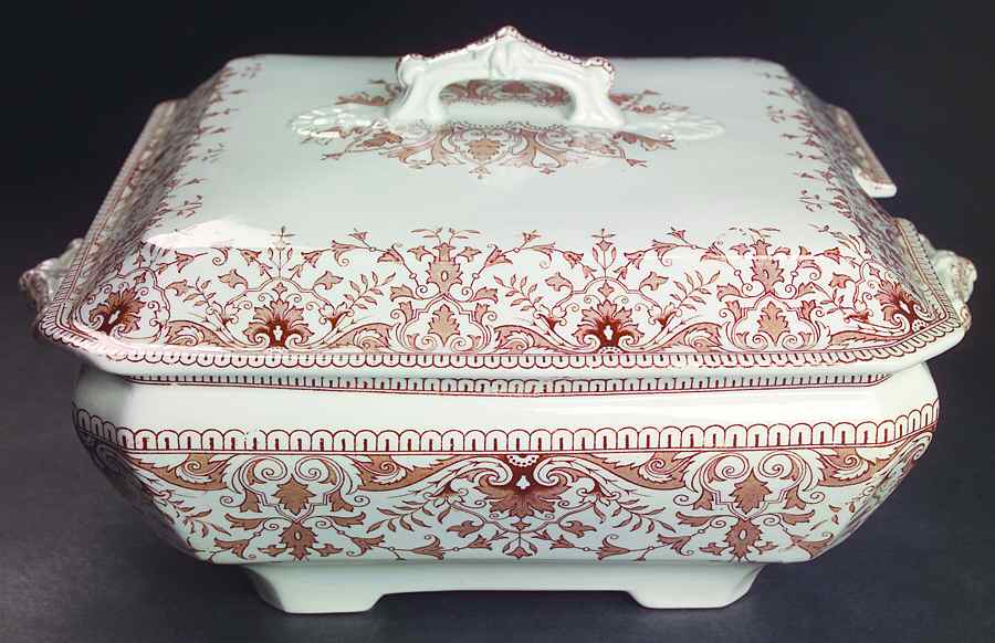 Tournay Brown Tureen &  Lid by T & R Boote-1