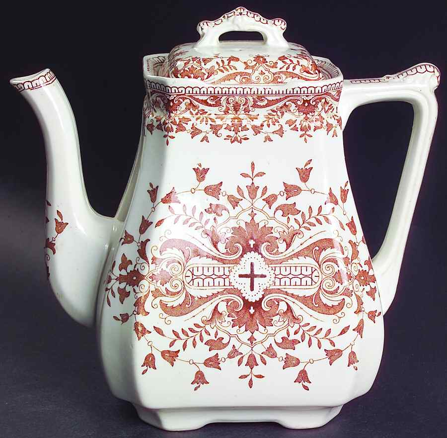Tournay Brown Teapot & Lid by T & R Boote-1
