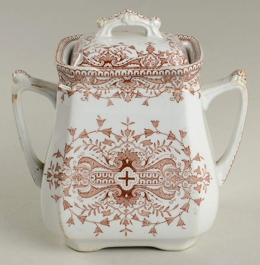Tournay Brown Sugar Bowl & Lid by T & R Boote-1