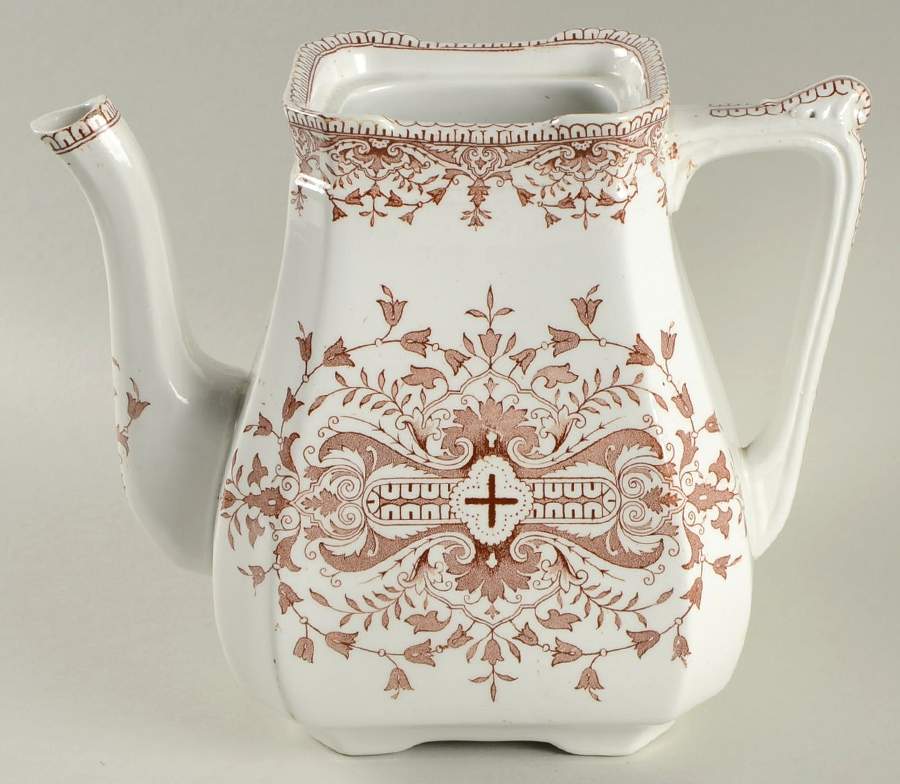 Tournay Brown Teapot No Lid by T & R Boote-1