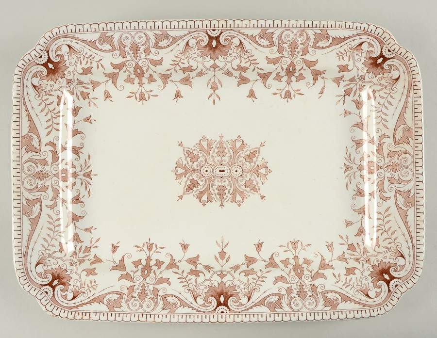 Tournay Brown 14" Rectangular Serving Platter by T & R Boote-1