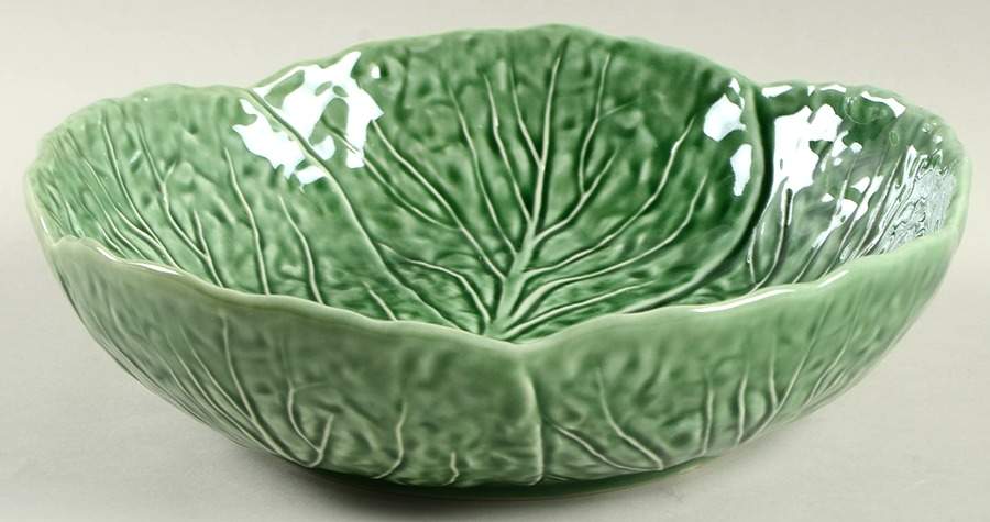 Cabbage Green 9" Round Serving Bowl by Bordallo Pinheiro-1