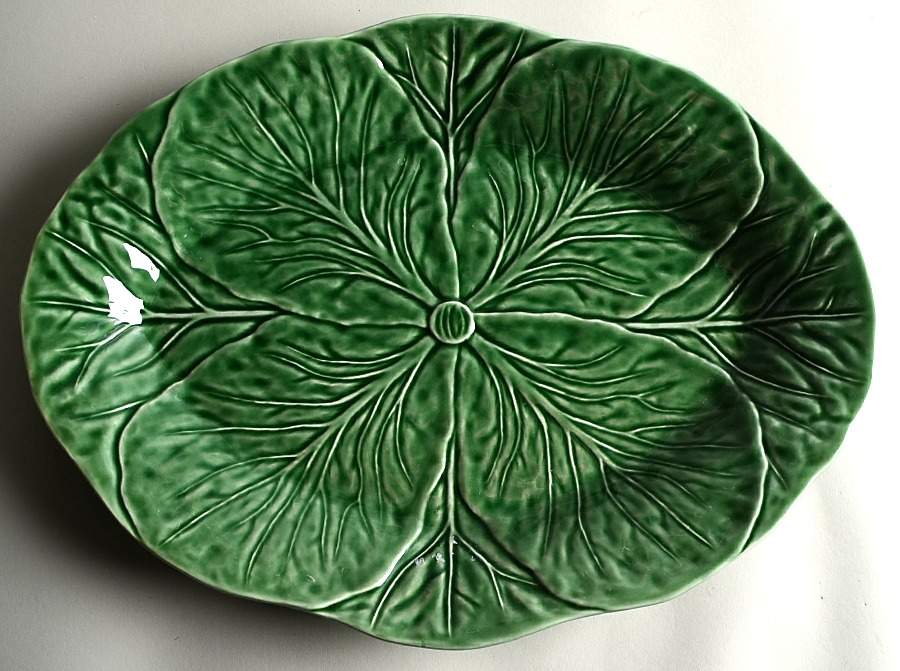 Cabbage Green 15" Oval Serving Platter by Bordallo Pinheiro-1