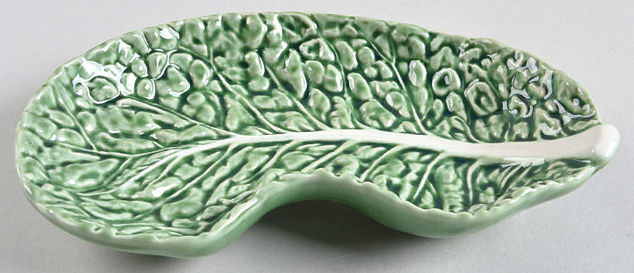 Cabbage Green Crescent Salad Plate by Bordallo Pinheiro-1