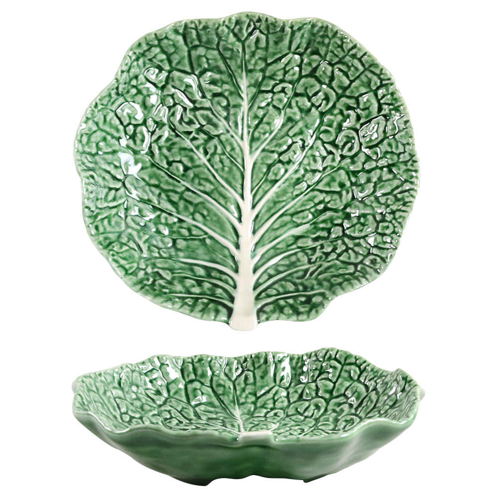Cabbage Green 11" Large Salad Serving Bowl by Bordallo Pinheiro-1
