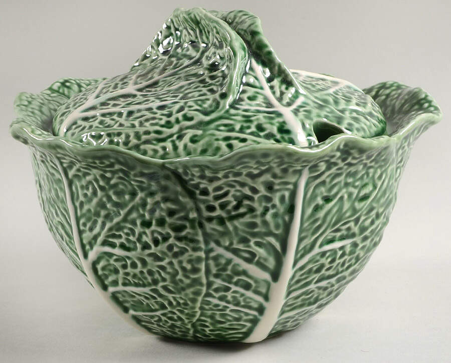 Cabbage Green Tureen &  Lid by Bordallo Pinheiro-1