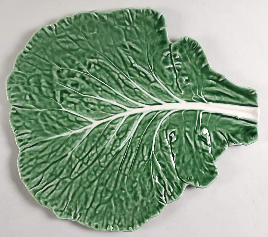 Cabbage Green 15" Leaf Shaped Platter by Bordallo Pinheiro-1