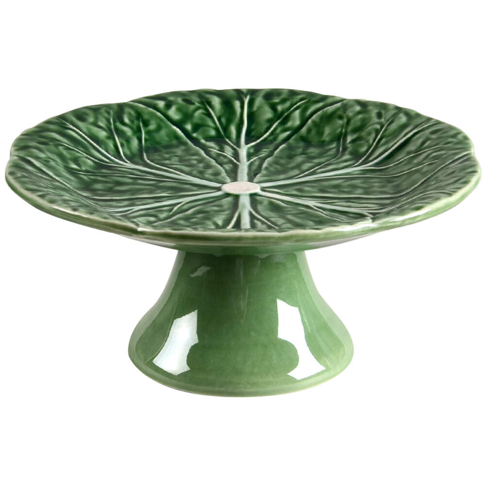 Cabbage Green 7" Diameter Pedestal Cake Stand by Bordallo Pinheiro-1