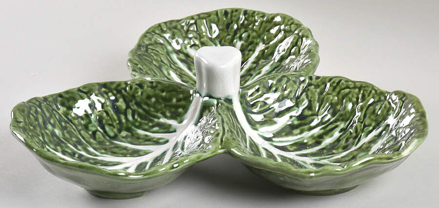 Cabbage Green 3-Part Relish by Bordallo Pinheiro-1