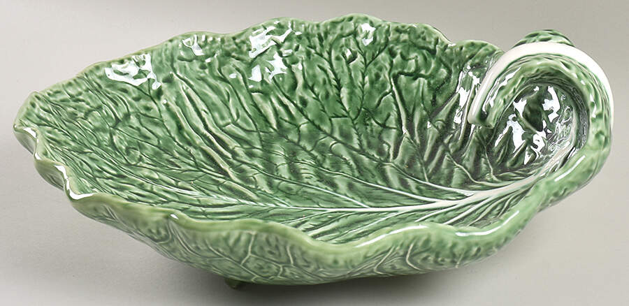 Cabbage Green 12" Leaf Bowl by Bordallo Pinheiro-1
