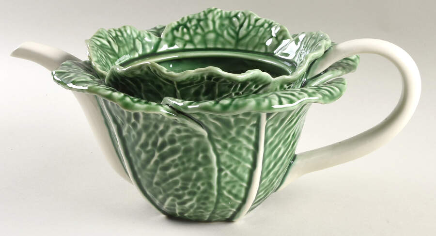 Cabbage Green Teapot No Lid by Bordallo Pinheiro-1