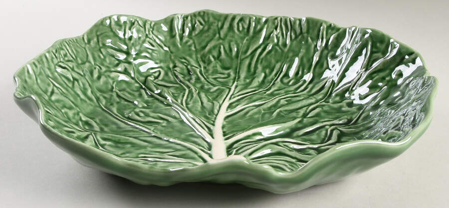 Cabbage Green 14" Large Salad Serving Bowl by Bordallo Pinheiro-1