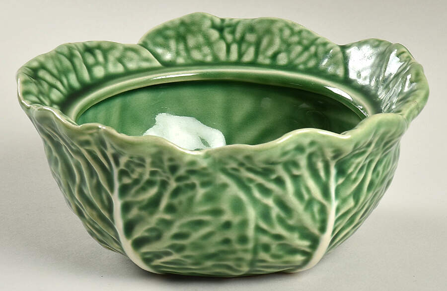Cabbage Green Sugar Bowl No Lid by Bordallo Pinheiro-1
