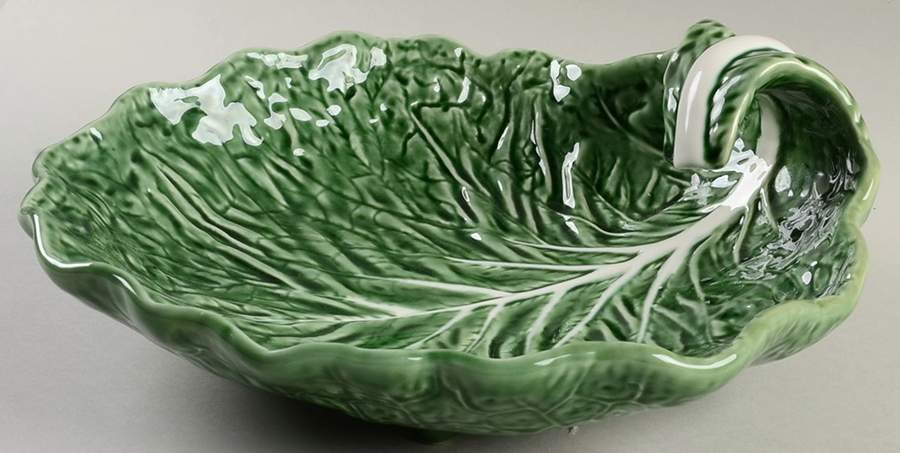 Cabbage Green 12" Leaf Bowl by Bordallo Pinheiro-1
