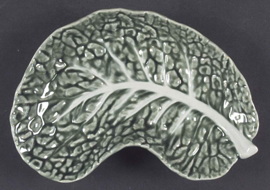 Cabbage Green Crescent Salad Plate by Bordallo Pinheiro-1