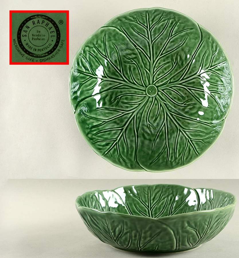 Cabbage Green 11" Large Salad Serving Bowl by Bordallo Pinheiro-1