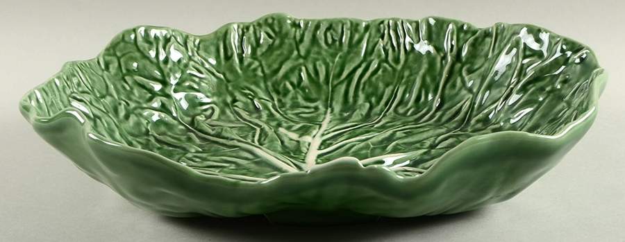 Cabbage Green Bowl-Footed 14" by Bordallo Pinheiro-1