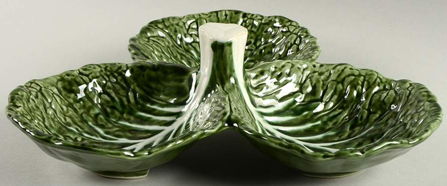 Cabbage Green 3-Part Relish by Bordallo Pinheiro-1