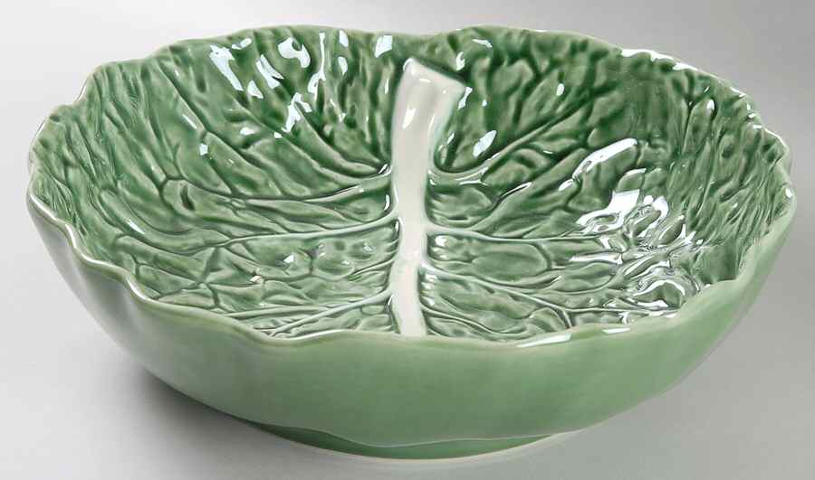 Cabbage Green 10" Large Salad Serving Bowl by Bordallo Pinheiro-1