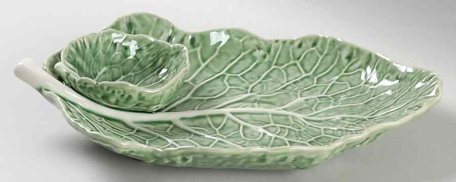 Cabbage Green 1 Piece Chip & Dip by Bordallo Pinheiro-1