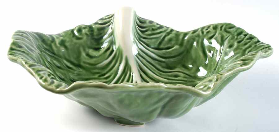 Cabbage Green 13" Footed Bowl by Bordallo Pinheiro-1