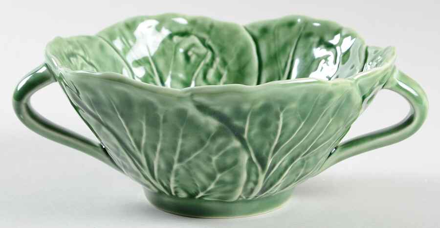 Cabbage Green 6" Round Handled Bowl by Bordallo Pinheiro-1