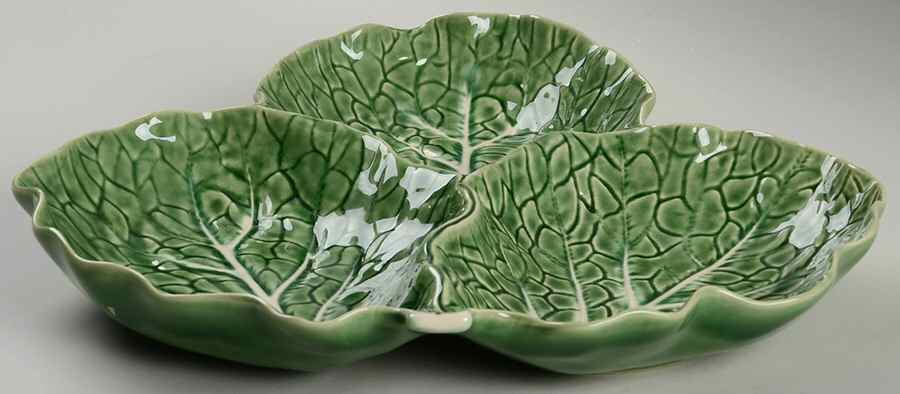 Cabbage Green 3-Part Relish by Bordallo Pinheiro-1