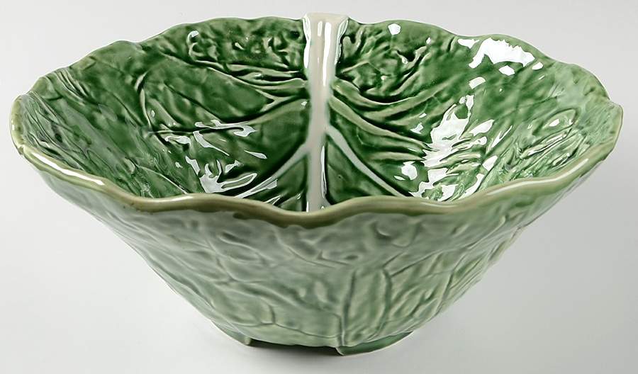 Cabbage Green 11" Large Salad Serving Bowl by Bordallo Pinheiro-1