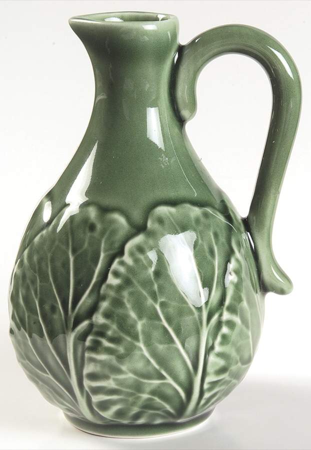 Cabbage Green Oil Or Vinegar Cruet No Stopper by Bordallo Pinheiro-1