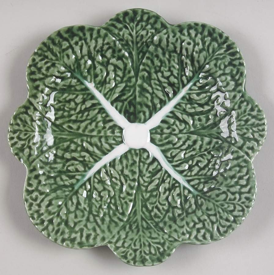 Cabbage Green Canape Plate by Bordallo Pinheiro-1