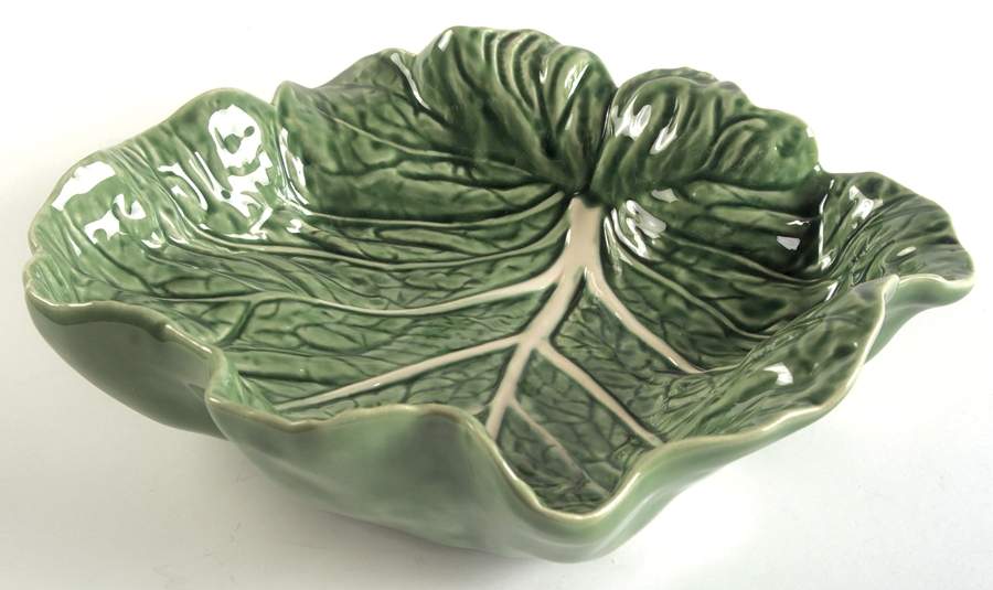 Cabbage Green 10" Footed Bowl by Bordallo Pinheiro-1