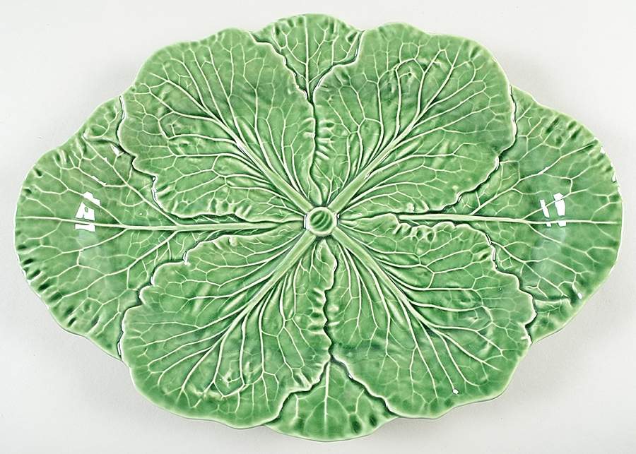 Cabbage Green 14" Oval Serving Platter by Bordallo Pinheiro-1