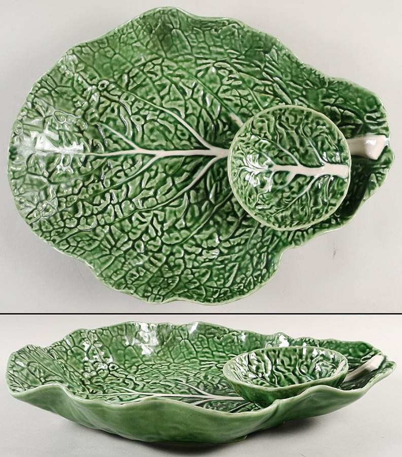 Cabbage Green 1 Piece Chip & Dip by Bordallo Pinheiro-1