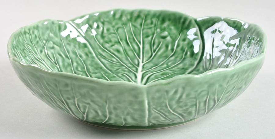 Cabbage Green 9" Round Serving Bowl by Bordallo Pinheiro-1