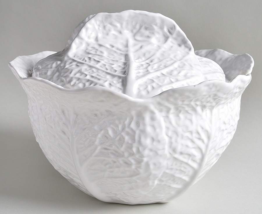Cabbage White Tureen &  Lid by Bordallo Pinheiro-1