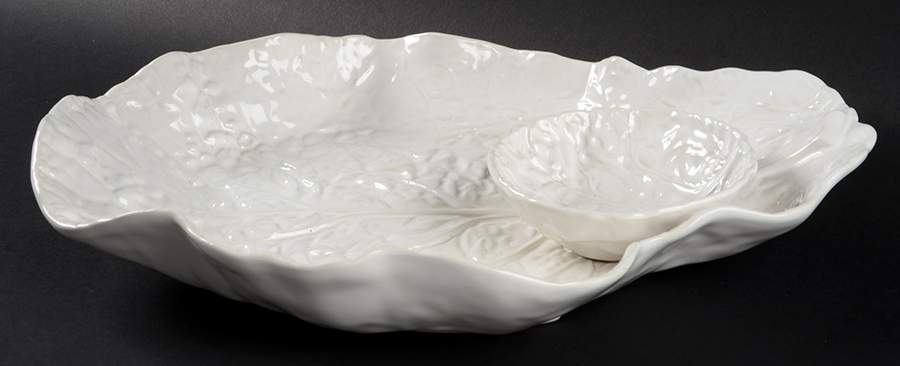 Cabbage White 1 Piece Chip & Dip by Bordallo Pinheiro-1