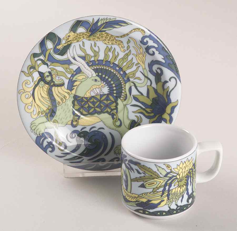 Fantasia Flat Demitasse Cup & Saucer Set by Bopla (Switzerland)-1