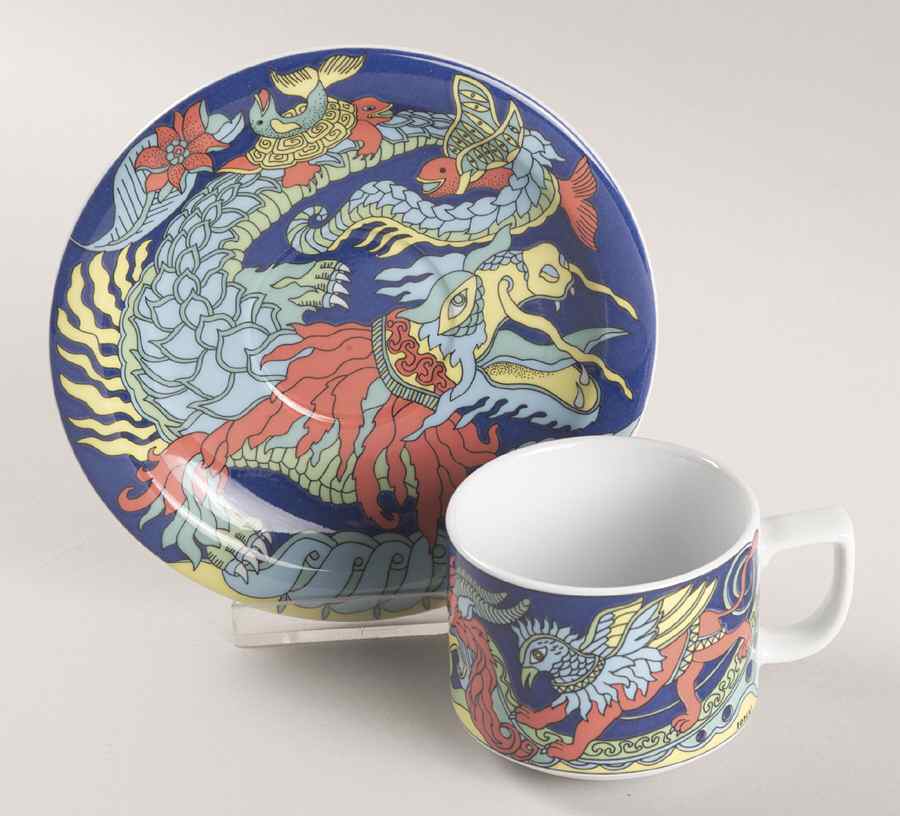 Fantasia Flat Cup & Saucer Set by Bopla (Switzerland)-1
