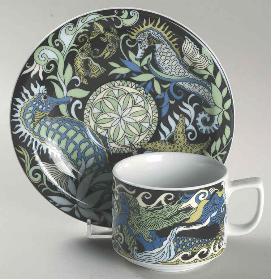 Fantasia Flat Cup & Saucer Set by Bopla (Switzerland)-1
