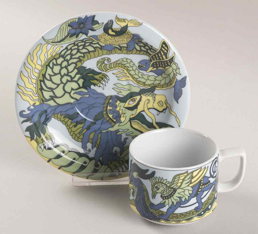 Fantasia Flat Cup & Saucer Set by Bopla (Switzerland)-1