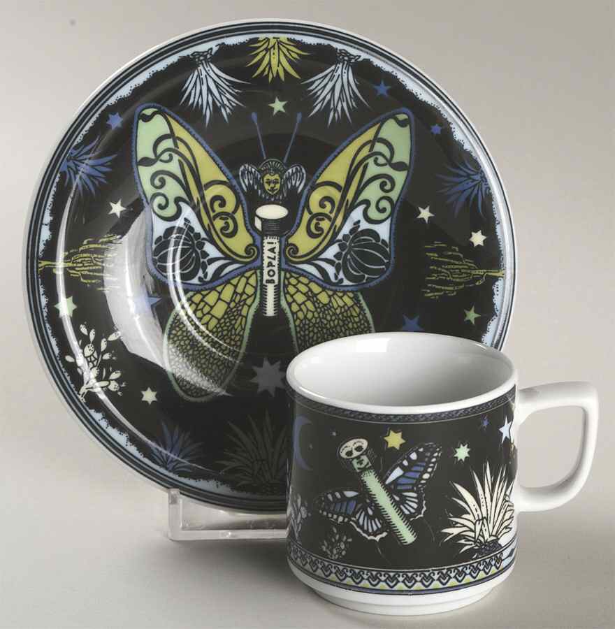 Paradise Flat Demitasse Cup & Saucer Set by Bopla (Switzerland)-1